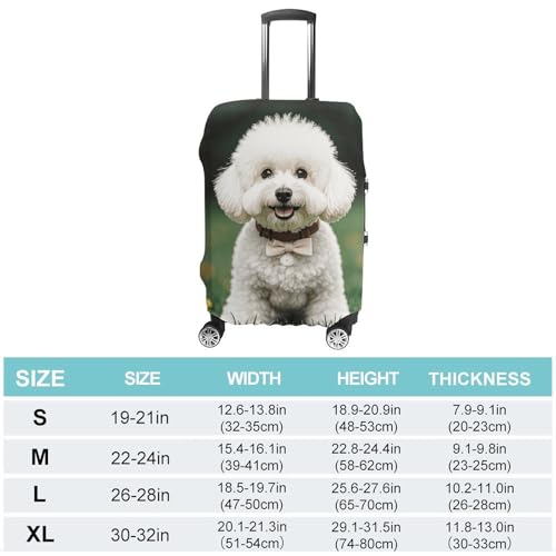 Carry on Luggage Cover Bichon Frise Dog Suitcase Covers for Luggages Tsa Approved Travel Luggage Sleeve Protector Elastic Suitcase Protector Anti-Scratch Washable Fits 19-30 Inch Case -XL2