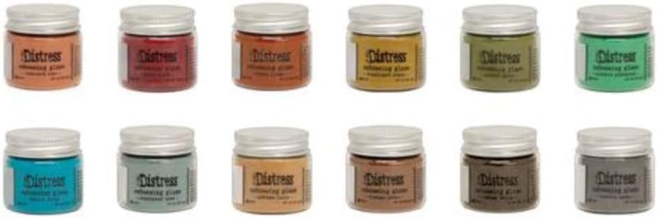 Tim Holtz Distress 2020 Embossing Glazes - .49 Ounce Jars - 12 Item Bundle