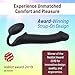 Dildo clásico sin vibración – doble estimulación para parejas – silicona de calidad con forma ergonómica – sin correas – uso sin manos y memoria de forma adaptable – Strap-On-Me (Negro, L)