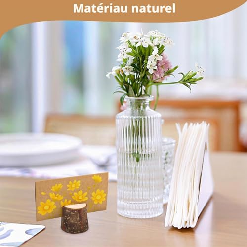 VMUTGA 30 Pièces Porte Carte Bois, Bois Naturel Support Photo Carte, Porte Menu Mariage en Support Stabil Porte Photo Mariage Comme Décoration – vue 5