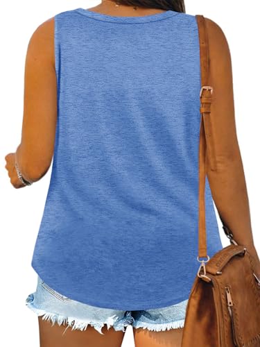 Image of Plus Size Tank Tops for Women Summer Sleeveless Tops Loose Fit Tunic Tanks