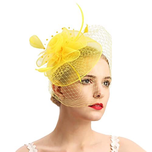 Fascinator Cerimonia Donna,Accessori Capelli Cerimonia,Cappello Cerimonia,Fermagli per Capelli da Sposa