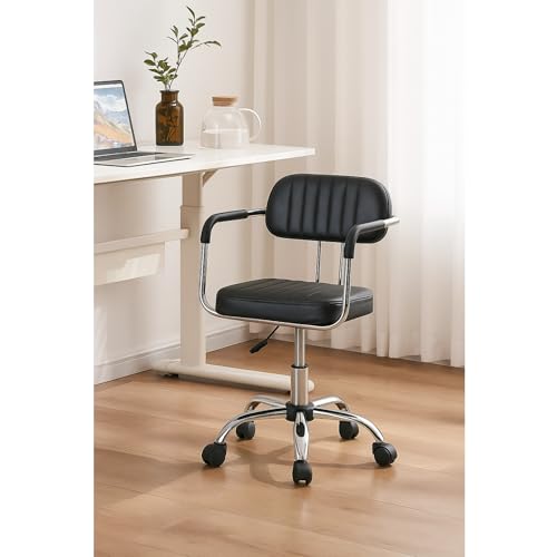 Image of NEWTURN Swift Study & Work from Home Office Chair with Fully Metal Frame, Fixed Handles & Up /Down Heigh adjustments, 1 Years Parts Replacement Warranty Best for Shops, Library, WFH,