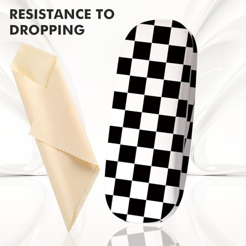 Image of Glasses Case Hard Shell,Portable Protective Eyeglasses Case, Eyeglass Holder Box with Cleaning Cloth,for Women Men