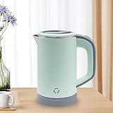 600W Klein Wasserkocher 800ML Reisewasserkocher Tragbarer Wasserkocher Mini Wasserkocher für Büros Wohnungen Edelstahl Elektrischer Wasserkocher, Grün