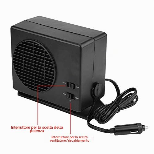 Ventola di Raffreddamento per Riscaldamento Portatile per Auto 300 W, Sbrinamento, Antiappannamento, Risparmio Energetico a Basso Rumore