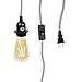 Rustic State Black Fabric Cord Set with Toggle Switch 15 Feet Hanging Pendant Light Fixtures, Uses Standard Size E-26 Light Bulb, for Industrial Vintage Retro DIY Projects (Black/White)