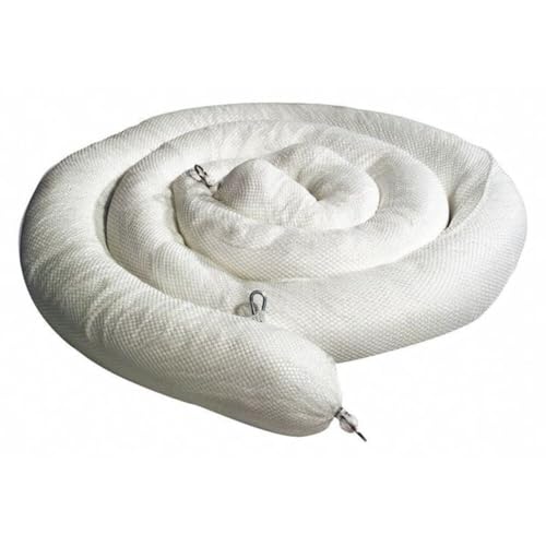 SpillTech WB820SN Polypropylene Oil-Only Sock/Net Boom, 8" Diameter x 20' Length, Bright White (Pack of 2)