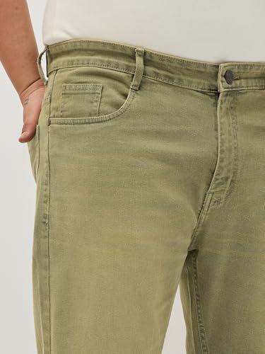 Image of Urbano Plus Men's Regular Fit Heavy Washed Denim Jeans Stretchable
