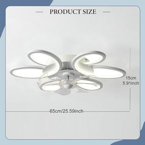 Image of Ceiling Fan Light Fixture for 8-12M2 Mute Fan Lamp for Cafe Living Room Dorm white|Ceiling Fans|Home & Garden