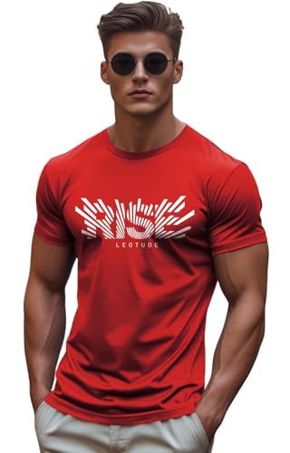 Image of LEOTUDE Men's Half Sleeve Regular Fit Tshirt | Tshirt for man