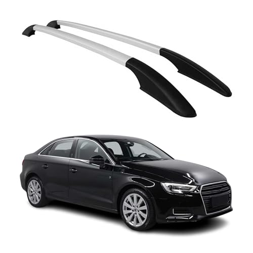 OMAC Barras de techo de aluminio compatibles con Audi A3 2012 2020, color plateado, 2 unidades