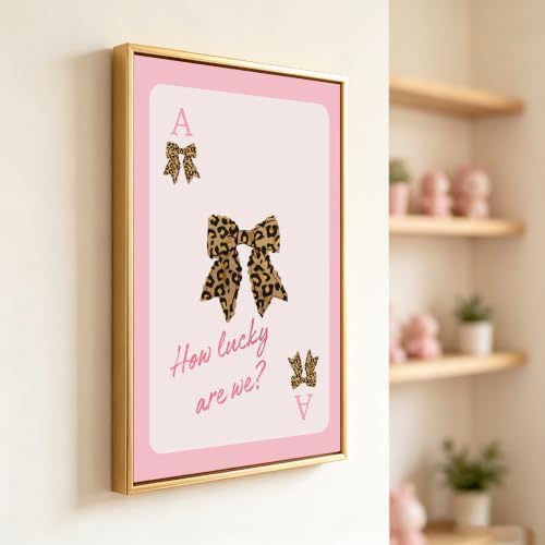 ACWOWO Pink Leopard Bow Canvas Wall Art, 12x16 Framed Print — view 6