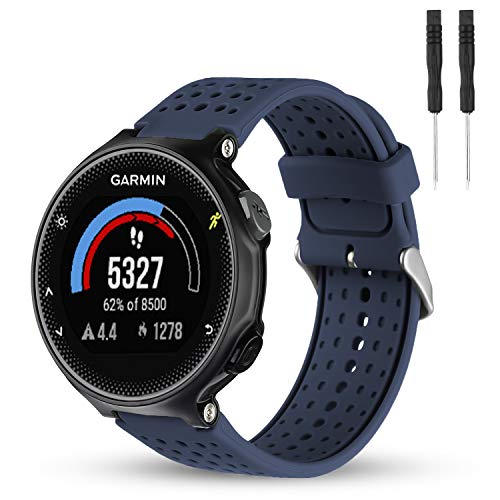 Wizvv Compatible Bands Replacement for Garmin Forerunner 235 220 230 620 630 735, Soft Comfortable Smooth Silicone Wristband for Women Men (9 Colors)