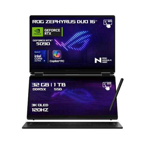 ASUS ROG Zephyrus Duo 16 (2026) / Dual Screen 16" 3K OLED 120Hz / Intel Core Ultra 9 386H / RTX 5090 (24GB GDDR7) / 32GB RAM / 1TB SSD / (Garantía y Servicio en México) (Incluye Stylus)