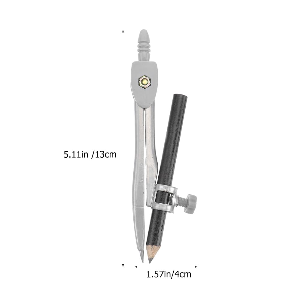 Angoily Lot De 5 Compas Professionnel avec Porte-Crayon, D'outils De Dessin Portable pour École Bureau et Étudiants, Compas Scolaire De Précision à Réglage Rapide pour Géométrie, Dessin