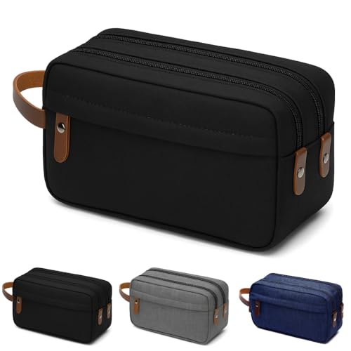 Necessaire de Viagem Masculina Executiva Feminina Unissex, Bolsa Organizadora com Alça, Estojo Grande, Tecido Impermeável Preminum (Preto)