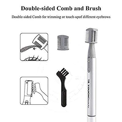 Touch Beauty Electric Facial Hair Trimmer Pen (Grey), With Eyebrow Touch-Up Set & Microblade #TOP6