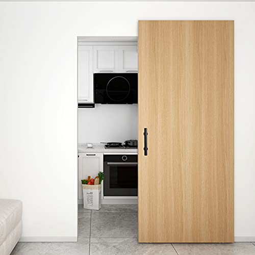 TOIMIOTOIM Modern 9.5" Sliding Barn Door Pull Handle with Flush Hardware Set Rustic Design Black Powder Coated Finish, Anti-Rust, Heavy Duty Both Side Handles Design by TOIMIOTOIM - Image 6