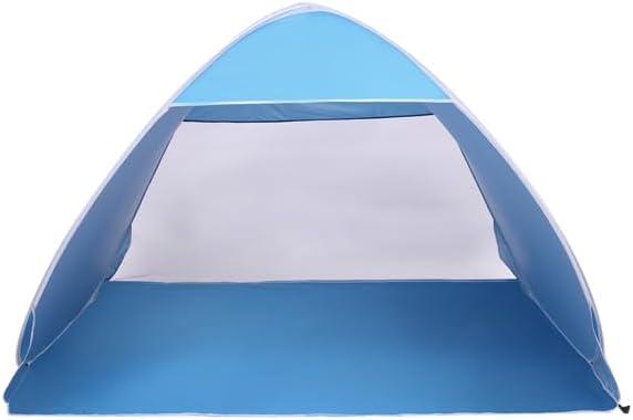 2-3 Person Beach Tent Pop Up Sun Shelter, Automatic Shade Canopy with UV Protection, Waterproof Portable Lightweight Fishing Camping Hiking Outdoor Tent for Beach, Park, Lake, Blue