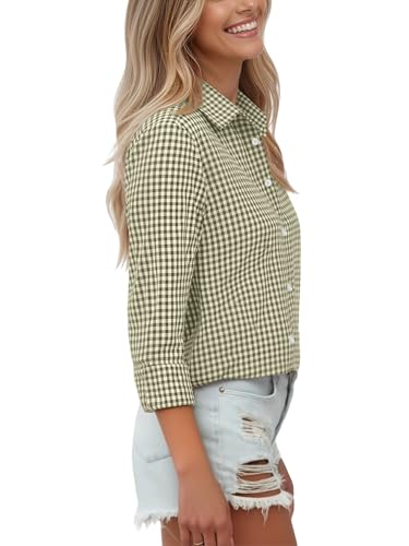 Image of Soft Wrinkle-Free Button Down Stretch Shirts for Women, Breathable Moisture-Wicking Casual Work Dress Tops