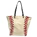 Baseball Canvas Tote Bag Handbag Large Oversize Sports 20 x 17 Inches Cocomo Soul