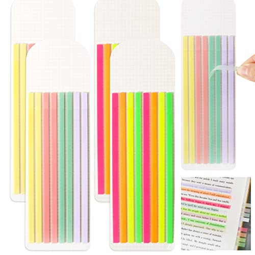 640 Tiras Marcador Adhesivo Transparente de Páginas, Pestañas de índice Colores, Notas Autoadhesivas Largas, Marcadores de Libros para Cuadernos Oficina Lectura Escuela Estudiante