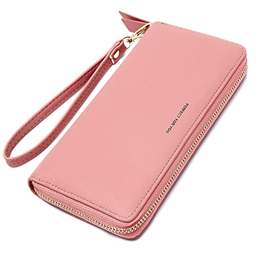 Vocus Womens Wallet Rfid Blocking Zip Around Wallet Pu Leather Large Travel Long Purse Credit Card Holder With Wristlet #TOP2