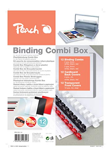 Set de encuadernación de plástico Peach PB100-14 para proteger informes sin hojas sueltas 3