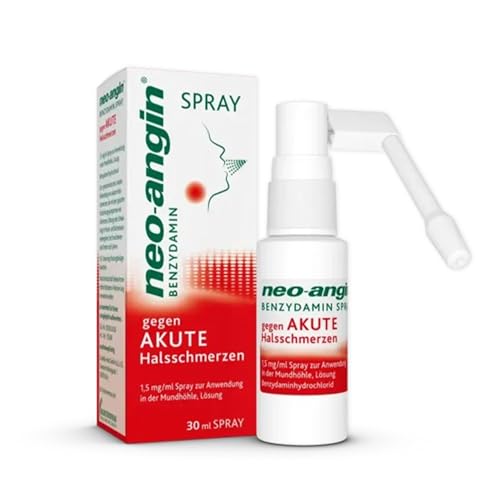 neo-angin Benzydamin Spray gegen akute Halsschmerzen | Bekämpft die Entzündung und wirkt abschwellend | Für Erwachsene & Schulkinder | zuckerfrei | 30 ml
