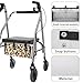 Hzeswody Leopard Seat Rollator Bag, Walker Accessories Bags for Seniors, Rollator Walker Accessories Storage Bag Under Seat, Walker Basket for Folding Walker