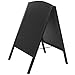 MyGift Black Metal A-Frame Erasable Chalkboard Sign, Freestanding Foldable Dual Sided Sidewalk Chalkboard Easel, Restaurant Menu Board, Decorative Wedding Signage