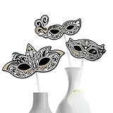 Big Dot of Happiness Masquerade - Venetian Mask Party Centerpiece Sticks - Table Toppers - Set of 15