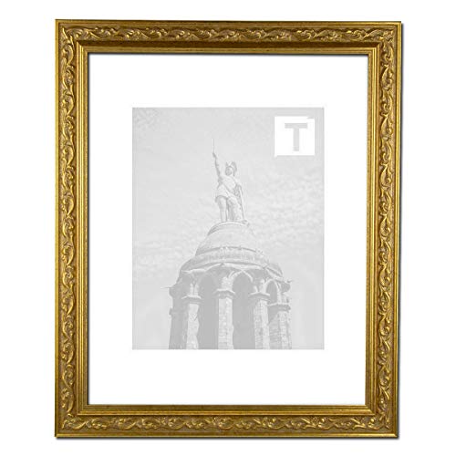 Barock Bilderrahmen Sortiment 60 x 80 cm florale Verzierung 80x60 cm hier Verenice Gold mit Kunststoffglas Antireflex 2mm