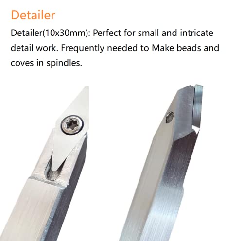 Pack of 4 Woodturning Carbide Cutter set, Replacement inserts for Rougher, Finisher, Detailer And Swan Neck Hollower (cutter)