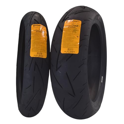 Continental Conti Sport Attack 2 120/70ZR17 Front & 180/55ZR17 Rear Sports Motorcycle Tires - High-Performance Grip, Enhanced Stability, and Quick Warm-Up 120/70-17, 180/55-17