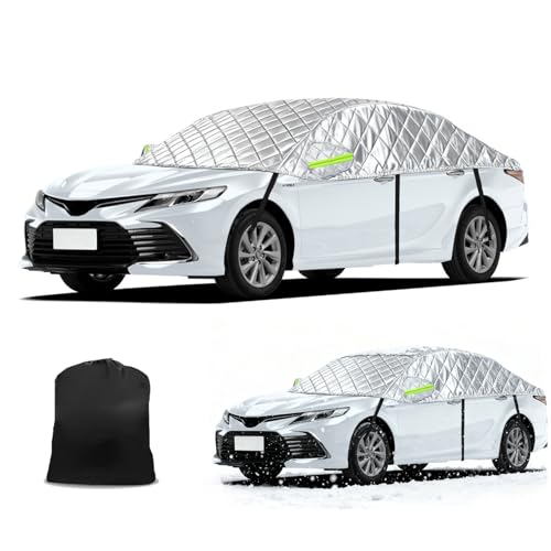 Mezza Copertura Auto per BMW X1 SUV 2022-2025,Telo Copriauto Invernale,Protezione Anti-sole,Anti-polvere,Vento,Neve,Tutte le stagioni,Con strisce riflettenti-Argento