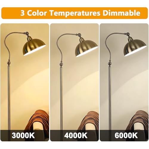 Lampadaire salon dimmable bronze style antique E27 - 6