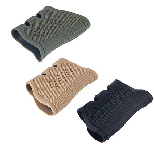 Toopmount Tactical Rubber Grip Glove Sleeve Tactical Grip Sleeve Anti-Slip Grip Sleeve Fits Glocks Series, For Outdoor Sport Hunting（2 Pack/3 Packs） #TOP5
