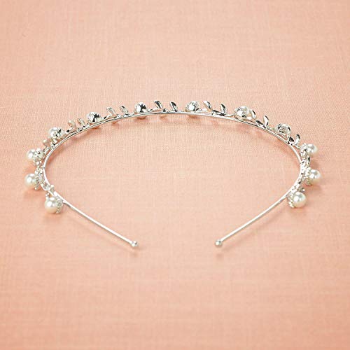 Sweetv Flower Girl Headpiece Silver Pearl Girls Headband For Wedding Princess Hair Accessories For Birthday Party, First Communion #TOP4