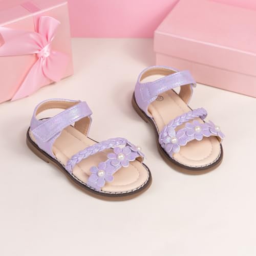 Image of Toddler Girls Sandals Little Girl Summer Flat Sandal Baby Open Toe Outdoor Beach Holiday Dress Shoes