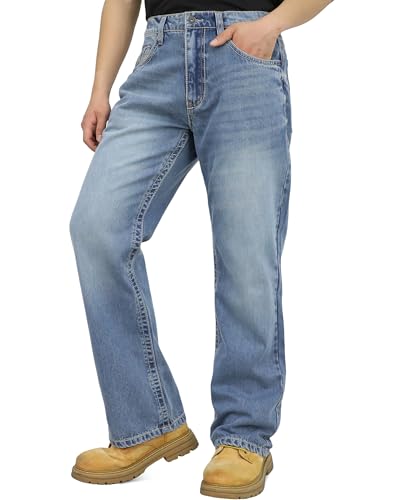 BOCOMAL FR Jeans for Summer Midweight EX-Soft Relaxed Boot Cut Vintage Washed Flame Resistant Work Pants NFPA2112 CAT2