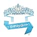 2 Pieces Set of Crystal Rhinestones Tiaras Headband and Sash Hair Decoration Headwear for Stylish Birthday Celebrations Fashion Hair Accessories