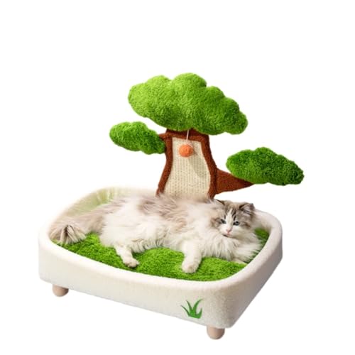 Momgla猫小屋 パイン材の猫用爪とぎボード、オールインワン、猫用爪とぎ オールインワンで耐摩耗性があり、取り外し可能で洗える犬小屋。冬でも猫を暖かく保ちます 四季通用、耐摩耗性、取り外し可能、洗える、犬小屋、冬用、暖かい猫用ベッド、ペット用品 キャット