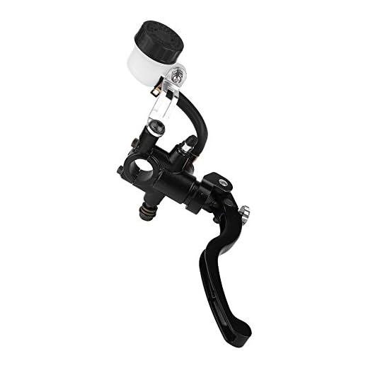 Cilindro maestro de freno delantero, 22mm 7/8"universal Motocicleta redonda Cilindro de freno hidráulico Palanca de embrague principal (Frontal derecha)