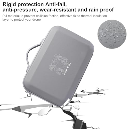 Image of M.G.R.J Carrying Case for DJI Neo Drone, Travel Portable Shoulder Bag for DJI Neo Fly More Combo Drone and RC-N3 Remote Controller Accessories (Hard|PU Leather|Grey)