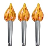 MOKKHNB 3 Stück Teiliges Set Aufblasbare Fackelballons Luftballons für Kinderaufführungen Sportveranstaltungen und Themenpartys Aufzublasen Wiederverwendbar und Lustig