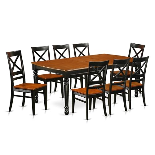 East West Furniture DOQU9-BCH-W 9-Piece Kitchen Table Set