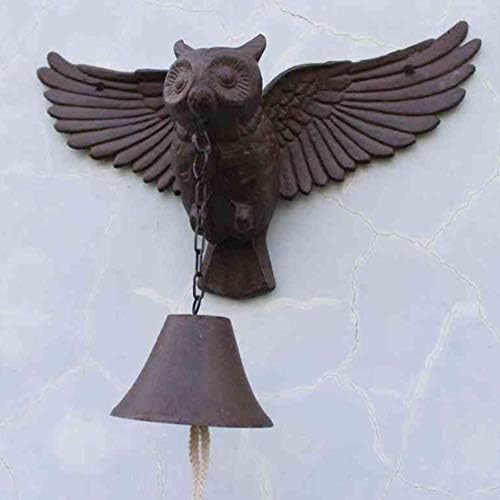 Bell Maritime Duty Watch Indoor Bell Outdoor Bell Last Orders Pub Bell Door Bell Shopkeeper Bell Dinner Bell Bell Wall Mountable Solid Bell cast Iron Three-Dimensional owl Wrought image 3