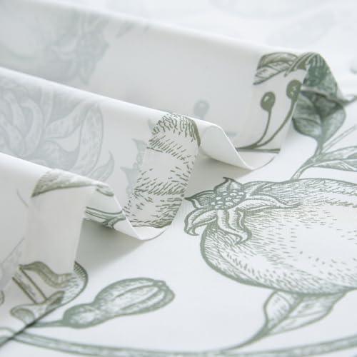 Jinchan JCPWNSC-7072YD06 Floral Shower Curtain, Green Flower Shower Curtains For Bathroom, Vintage White Waterproof Fabric Shower Curtain Elegant Luxury Plant Shower Curtain Set thumb #4
